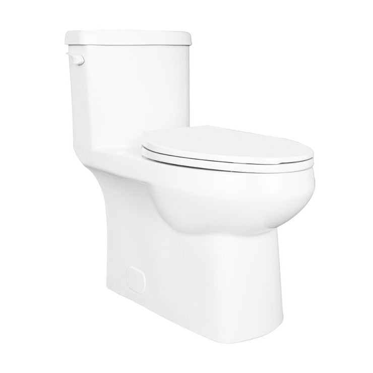 Piazza White One Piece Left Handle Toilet w/Smooth Close Seat