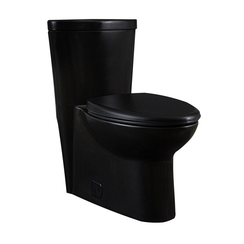 Ellonia Matte Black One Piece Top Flush Toilet w/Smooth Close Seat - 0
