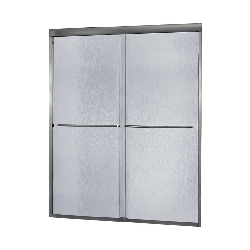 Minimalist 44" to 48"W x 72"H Frameless Sliding Shower Door 1/4" Rain Glass - 0