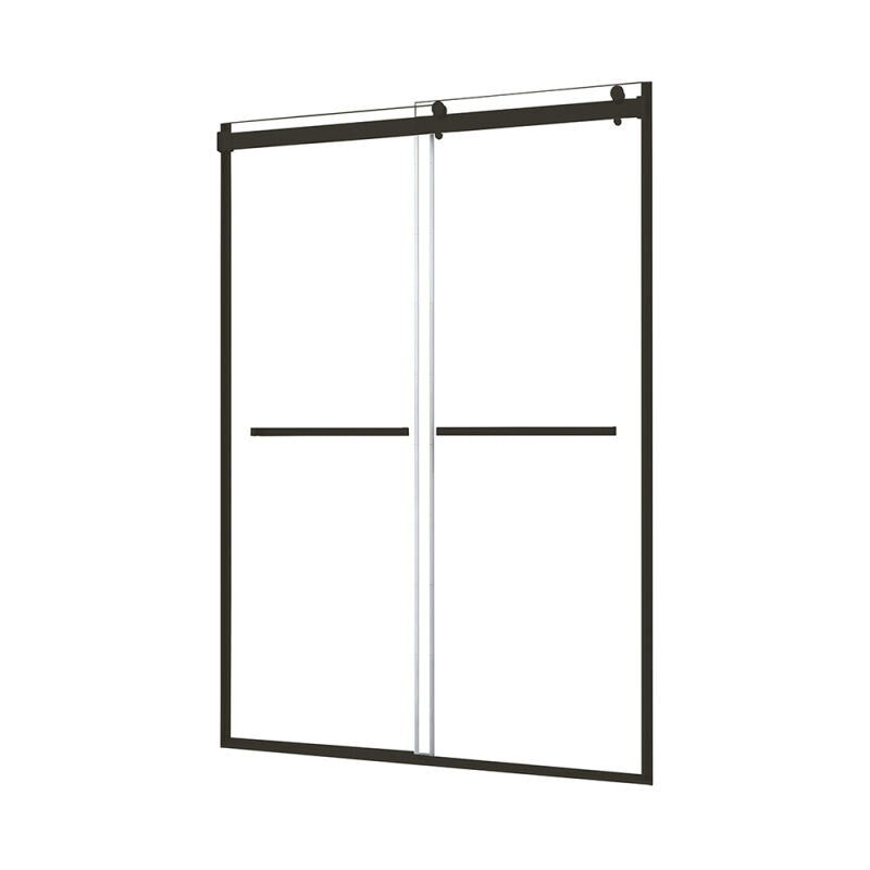 Architectural 43" to 47"W x 76"H Frameless Double Roller Shower Door 5/16" Clear Glass