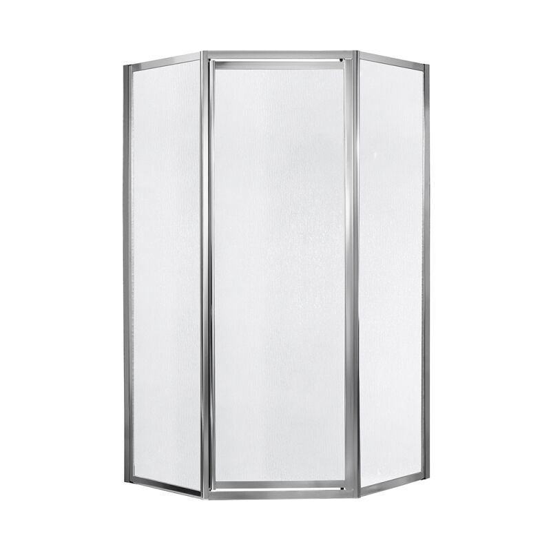 Sophisticated 18-1/2" x 24" x 18-1/2" x 70"H Framed Neo Angle Shower Door Obscure Glass