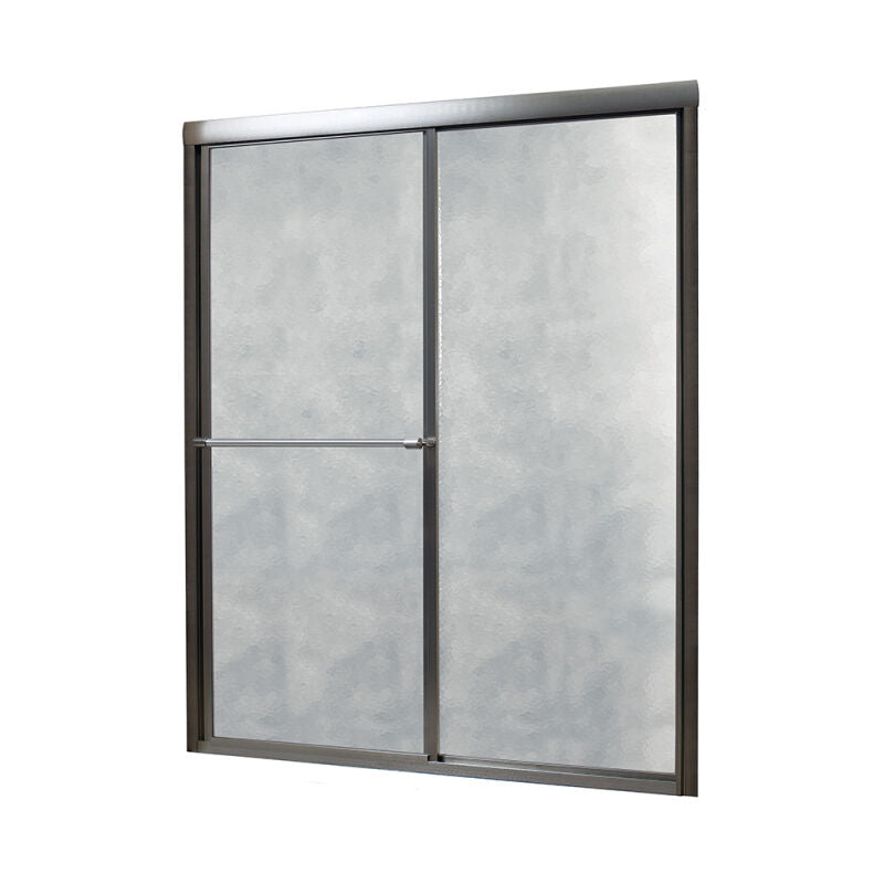 Sophisticated 56" to 60"W x 70"H Framed Sliding Shower Door Obscure Glass - 0