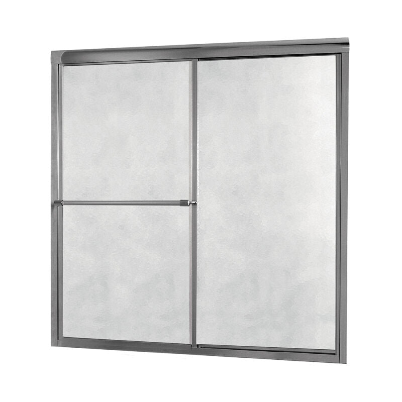 Sophisticated 56" to 60"W x 58"H Framed Sliding Tub Door Obscure Glass - 0