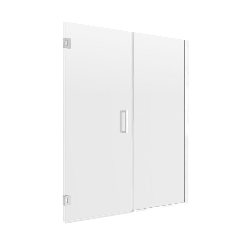 Modern 58-1/2" to 60" x 74" Frameless Hinge Shower Door & Inline Panel - 0
