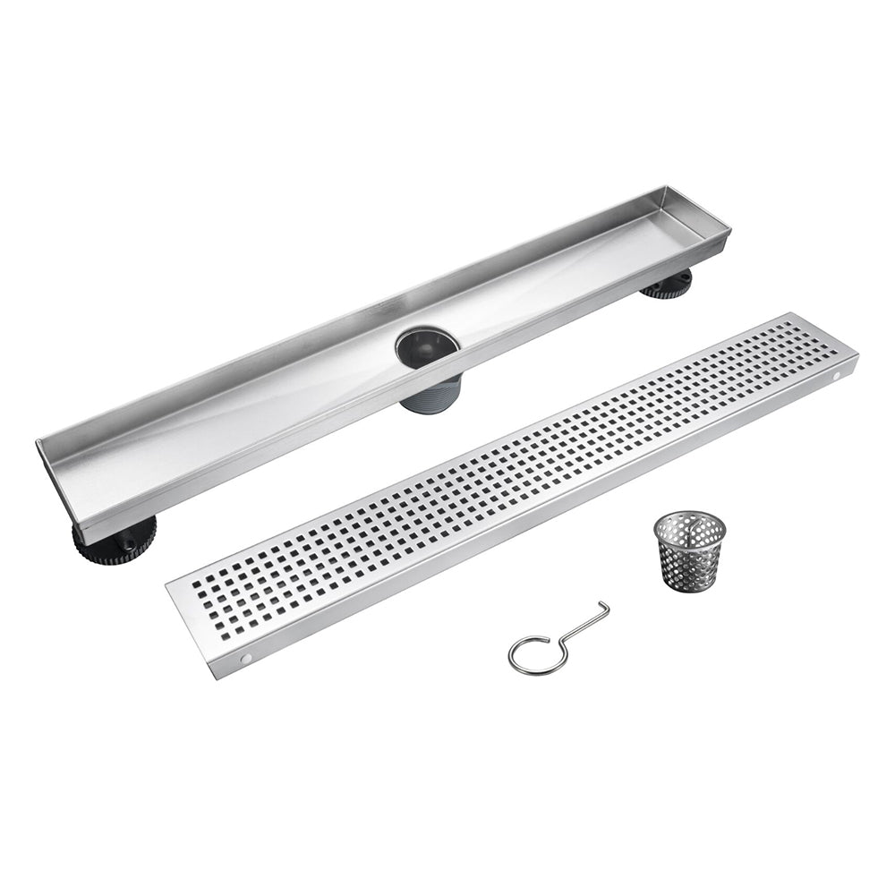 32" Linear Shower Drain and Body Square Grate - 0