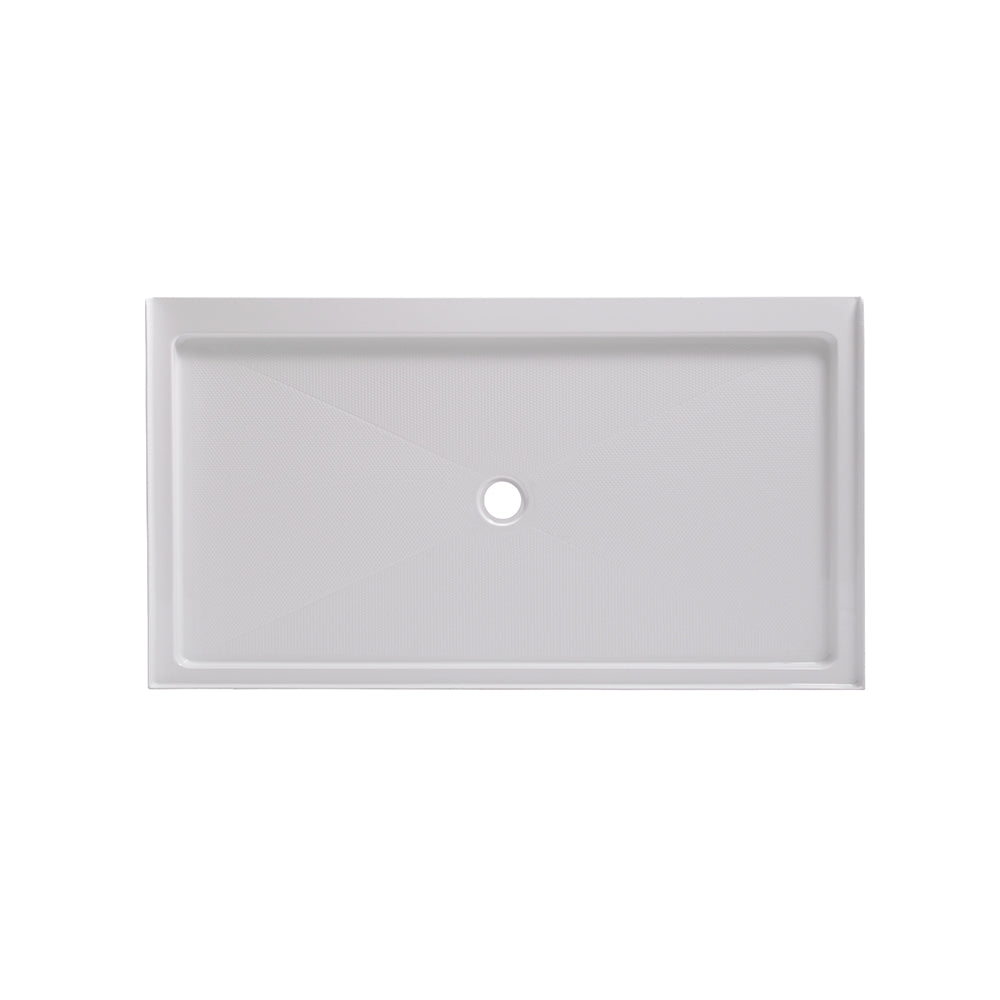 60" x 34" Shower Base with Center Drain - 0