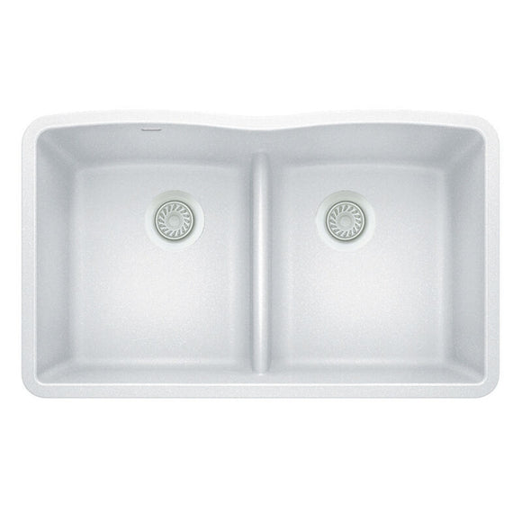 32 X 19-3/8" Double Bowl 50/50 Low Divide Undermount