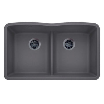32 X 19-3/8" Double Bowl 50/50 Low Divide Undermount