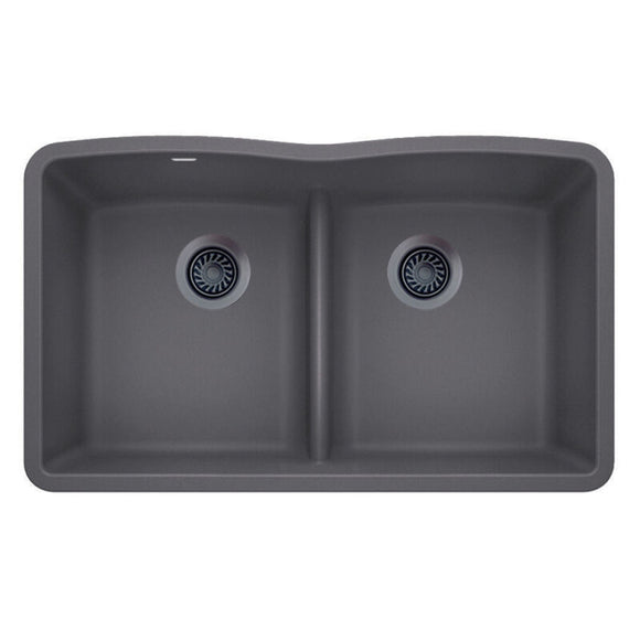 32 X 19-3/8" Double Bowl 50/50 Low Divide Undermount