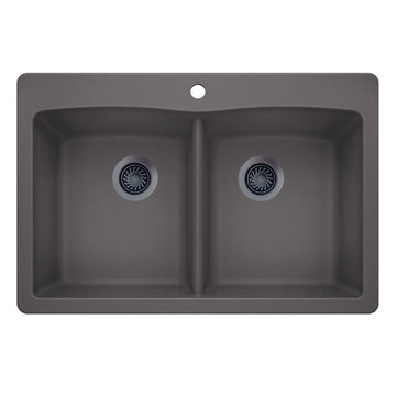 33 X 22" Double Bowl 50/50 Dual Mount - 0