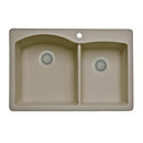 33 X 22" Double Bowl 60/40 Offset Dual Mount-2