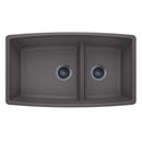 33 X 19" Double Bowl 60/40 Low Divide Undermount-5