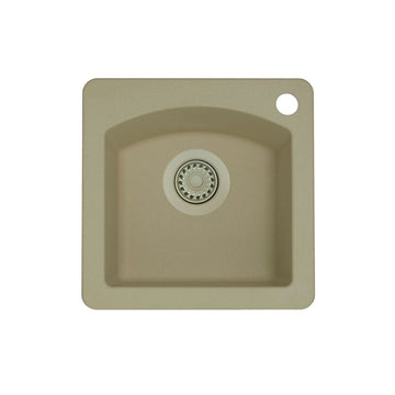 15 X 15" Single Bowl Dual Mount Bar Sink