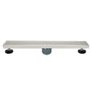 24" Linear Shower Drain and Body Square Grate-1
