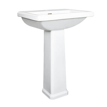 Francisca White Rectangle 1 Hole Lavatory Basin - 0