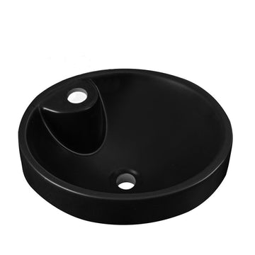 Ellonia Matte Black Round Vessel