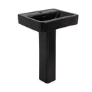 Modern Matte Black Square 1 Hole Basin and Base-1