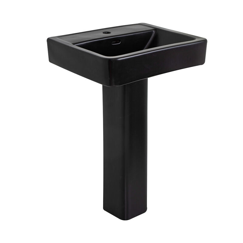 Modern Slate Gray Square 1 Hole Basin and Base - 0
