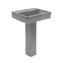Modern Slate Gray Square 1 Hole Basin and Base-1