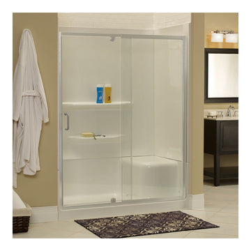 Minimalist 42" to 48"W x 69"H Frameless Pivot Shower Door and Panel 1/4" Clear Glass - 0