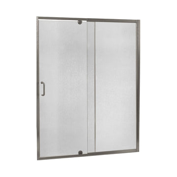 Minimalist 42" to 48"W x 69"H Frameless Pivot Shower Door and Panel 1/4" Rain Glass - 0