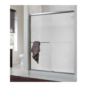 Minimalist 56" to 60"W x 72"H Frameless Sliding Shower Door 1/4" Rain Glass - 0