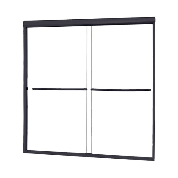Minimalist 56" to 60"W x 60"H Frameless Sliding Tub Door 1/4" Clear Glass