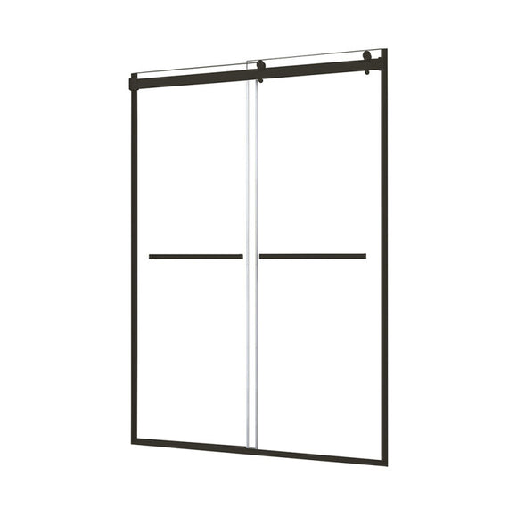 Architectural 43" to 47"W x 76"H Frameless Double Roller Shower Door 5/16" Clear Glass