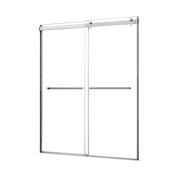 Architectural 43" to 47"W x 76"H Frameless Double Roller Shower Door 5/16" Clear Glass