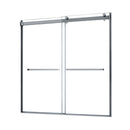 Architectural 55" to 59"W x 63"H Frameless Double Roller Tub Door 5/16" Clear Glass-1