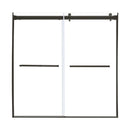 Architectural 55" to 59"W x 63"H Frameless Double Roller Tub Door 5/16" Clear Glass-2