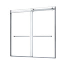 Architectural 55" to 59"W x 63"H Frameless Double Roller Tub Door 5/16" Clear Glass-3