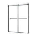 Architectural 55" to 59"W x 76"H Frameless Double Roller Shower Door 5/16" Clear Glass-2
