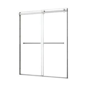 Architectural 55" to 59"W x 76"H Frameless Double Roller Shower Door 5/16" Clear Glass