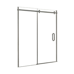 Modern 56" to 60"W x 76"H Frameless Roller Shower Door 3/8" Clear Glass - 0