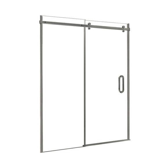 Modern 56" to 60"W x 76"H Frameless Roller Shower Door 3/8" Clear Glass
