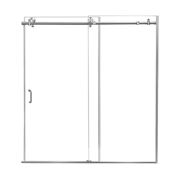 Modern 56" to 60"W x 76"H Frameless Roller Shower Door 3/8" Clear Glass - 0