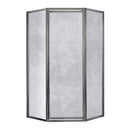 Sophisticated 16-3/4" x 24" x 16-3/4" x 70"H Framed Neo Angle Shower Door Obscure Glass-2