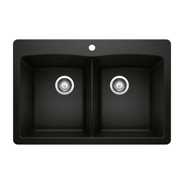 33 X 22" Double Bowl 50/50 Dual Mount