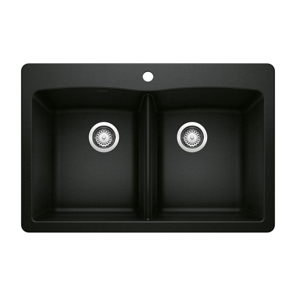 33 X 22" Double Bowl 50/50 Dual Mount