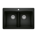 33 X 22" Double Bowl 50/50 Dual Mount-6