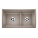 33" X 18" Double Bowl 60/40 Reversible Offset Low Divide Undermount-4