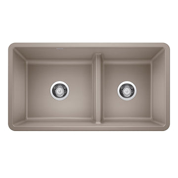 33" X 18" Double Bowl 60/40 Reversible Offset Low Divide Undermount - 0