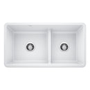 33" X 18" Double Bowl 60/40 Reversible Offset Low Divide Undermount-2