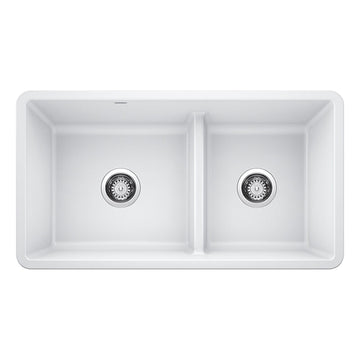 33" X 18" Double Bowl 60/40 Reversible Offset Low Divide Undermount - 0