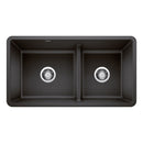 33" X 18" Double Bowl 60/40 Reversible Offset Low Divide Undermount-7