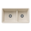 33" X 18" Double Bowl 60/40 Reversible Offset Low Divide Undermount-3