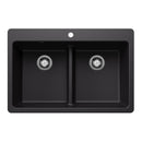 33" X 22" Double Bowl 50/50 Low Divide Dual Mount-2