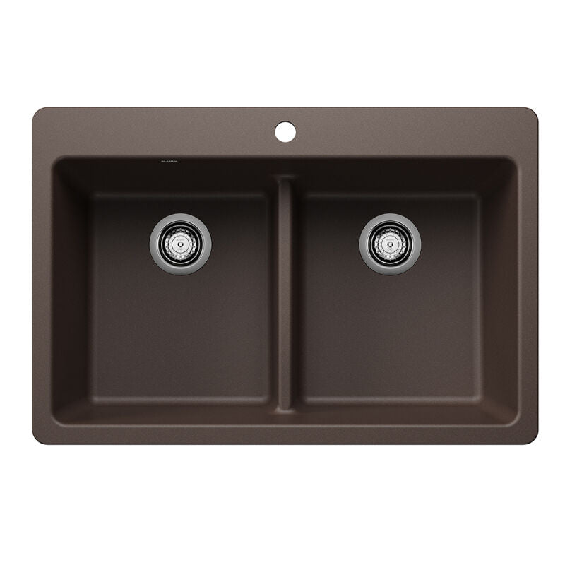 33" X 22" Double Bowl 50/50 Low Divide Dual Mount - 0