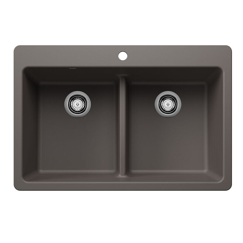 33" X 22" Double Bowl 50/50 Low Divide Dual Mount - 0